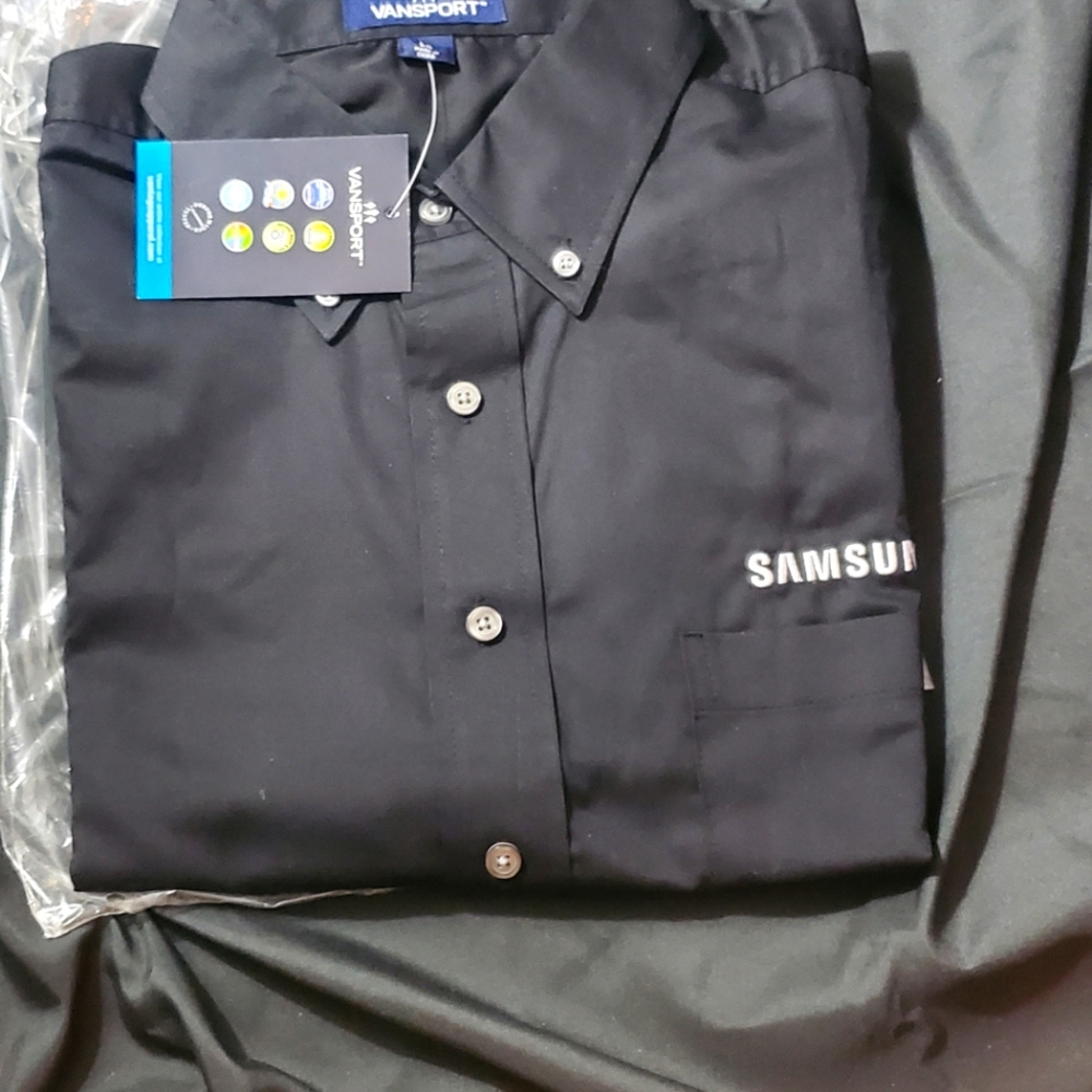 Vansport | Mens | Button Up | Dress Shirt | Samsung | Black Large Shirt